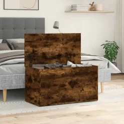 Opbergkist 84x42x46 cm bewerkt hout kleurig><noscript><img width=