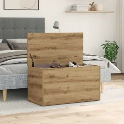 Kasten & Opbergmeubelen*vidaXL Opbergkist 84x42x46 cm bewerkt hout artisanaal eikenkleurig