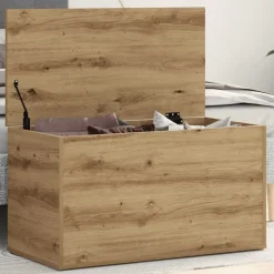 Kasten & Opbergmeubelen*vidaXL Opbergkist 84x42x46 cm bewerkt hout artisanaal eikenkleurig