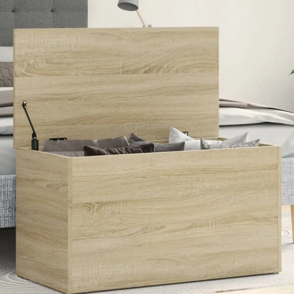 Kasten & Opbergmeubelen*vidaXL Opbergkist 84x42x46 cm bewerkt hout kleurig Sonoma eiken