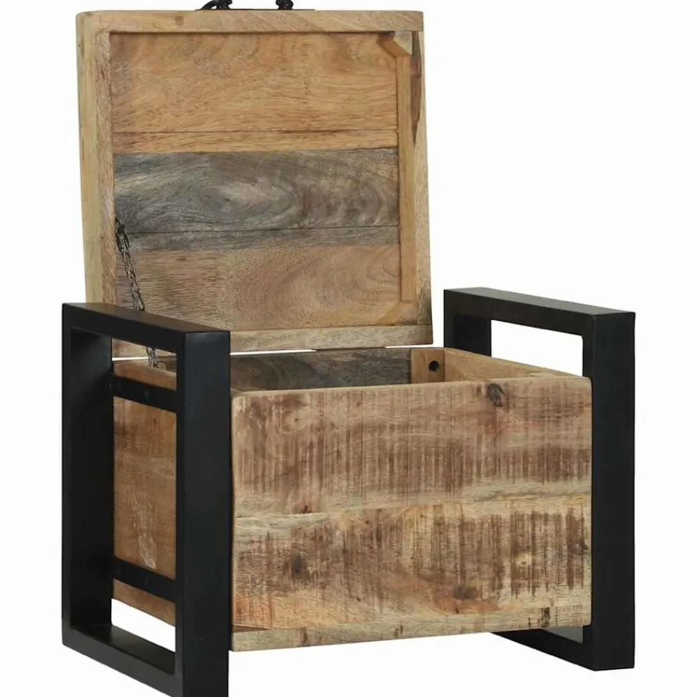 Opbergkisten met opslag Bruin 40 x 30 x 30 cm Massief mangohout>vidaXL Hot