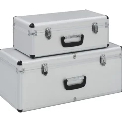 Opbergkoffers 2 st aluminium kleurig>vidaXL New