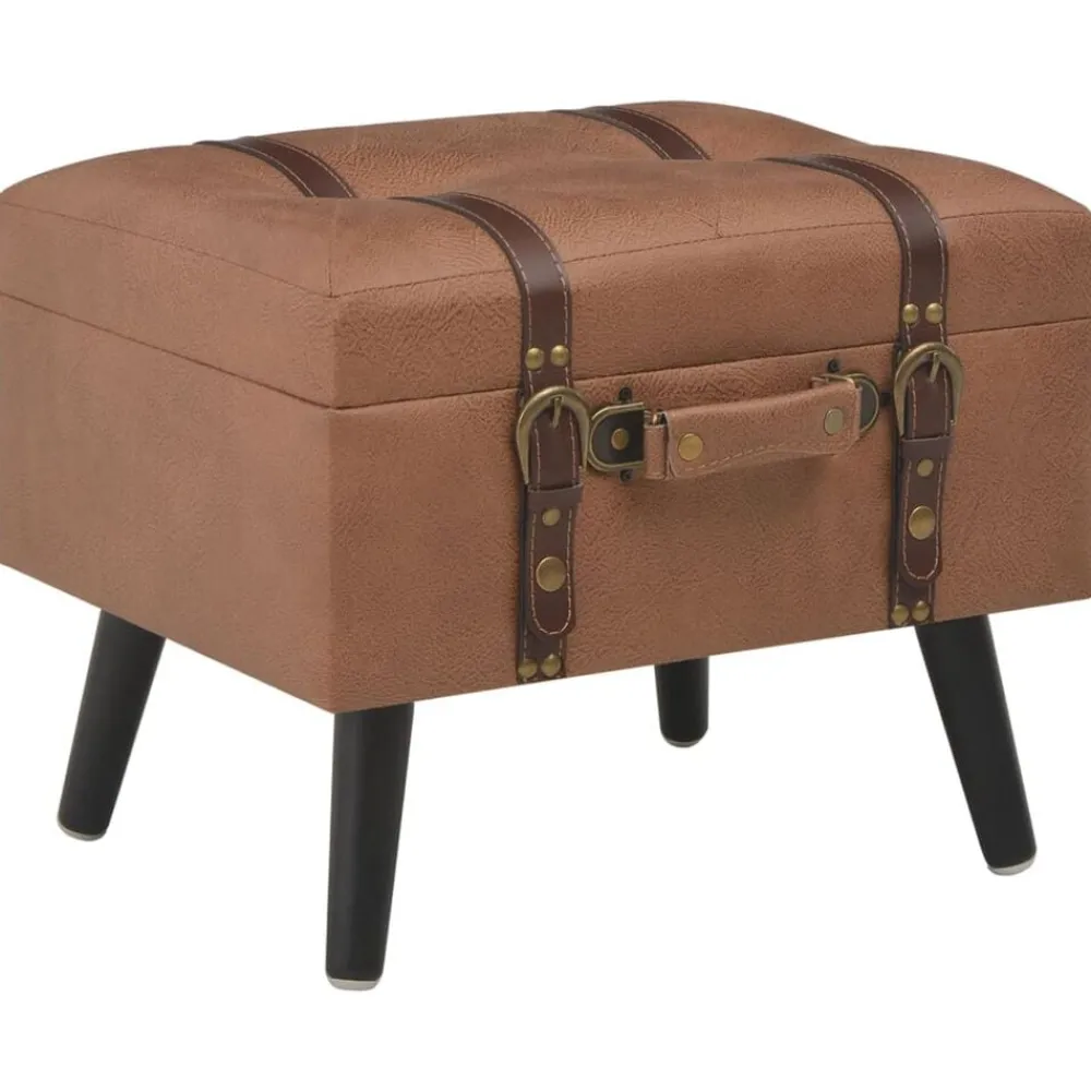 Bankjes*vidaXL Opbergkruk 40 cm kunstleer Bruin