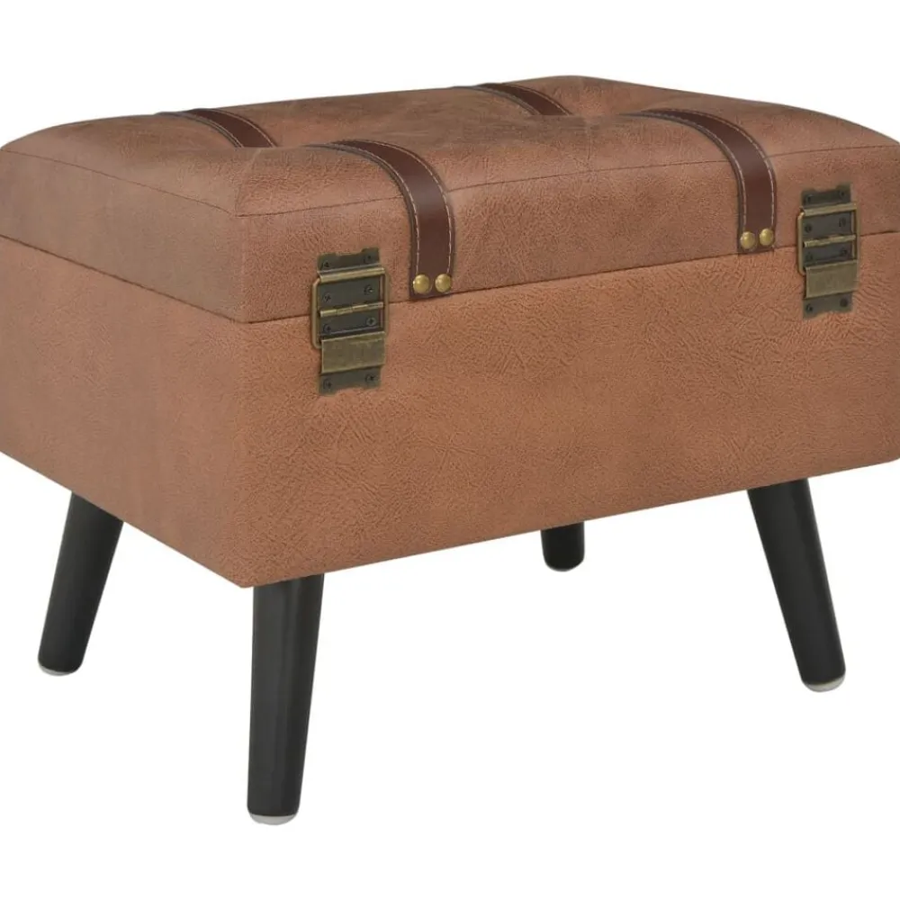 Bankjes*vidaXL Opbergkruk 40 cm kunstleer Bruin
