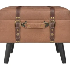 Bankjes*vidaXL Opbergkruk 40 cm kunstleer Bruin