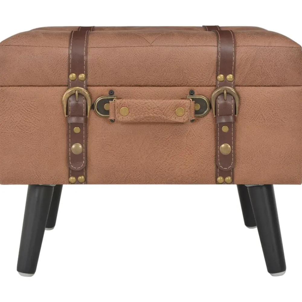Bankjes*vidaXL Opbergkruk 40 cm kunstleer Bruin