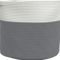 Opbergmand Ø 40x35 cm katoen en wit>vidaXL Outlet