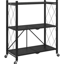 Gereedschap*vidaXL Opbergplank op wielen zwart 71x34x88 cm staal