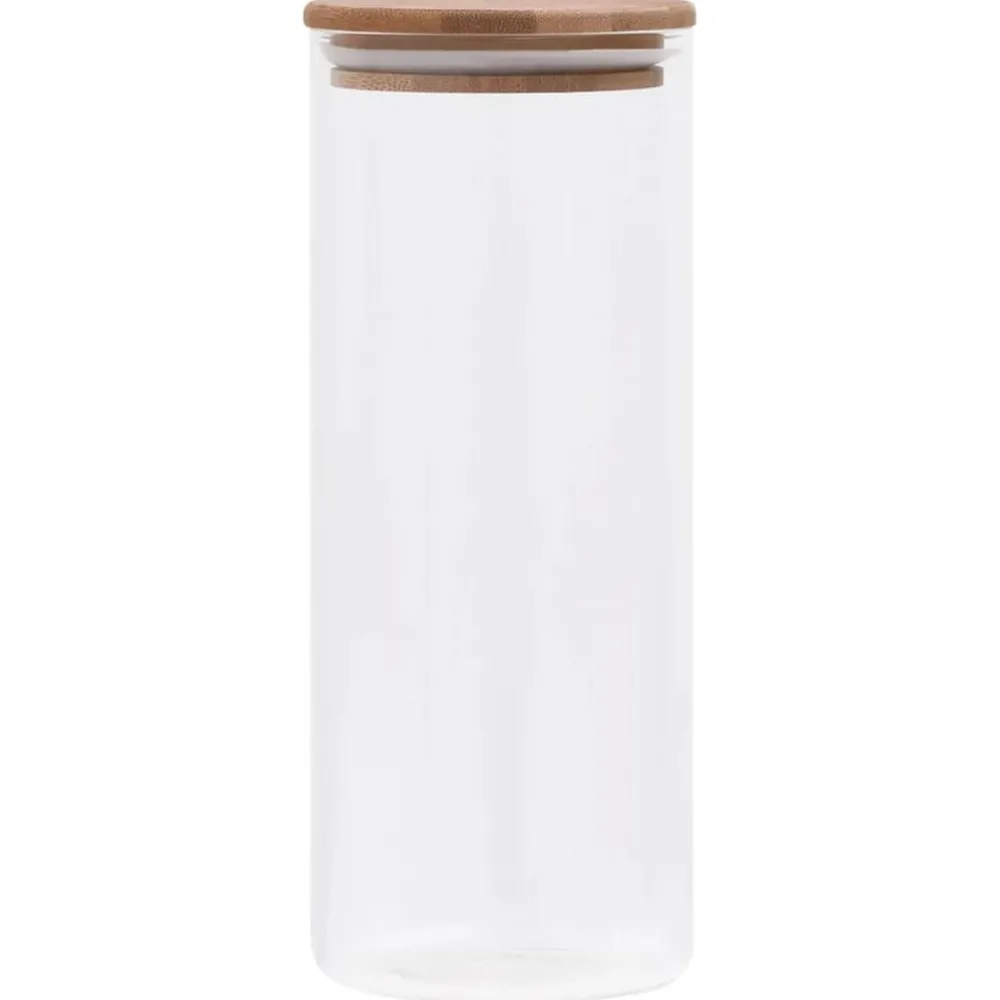 Keuken & Eetkamer*vidaXL Opbergpotten met bamboe deksel 6 st 1000 ml glas