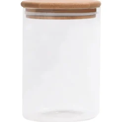 Keuken & Eetkamer*vidaXL Opbergpotten met bamboe deksels 4 st 800 ml glas