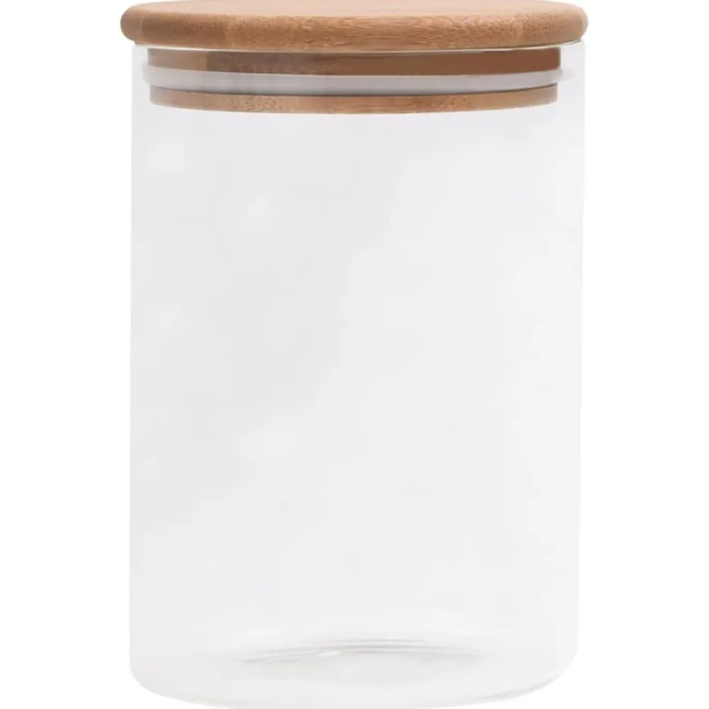 Keuken & Eetkamer*vidaXL Opbergpotten met bamboe deksels 4 st 800 ml glas
