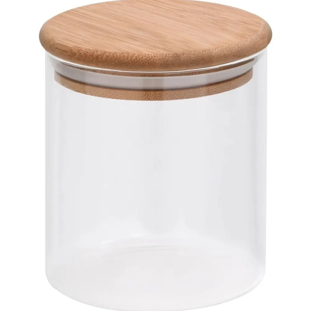 Opbergpotten met bamboe deksel 6 st 600 ml glas>vidaXL Sale