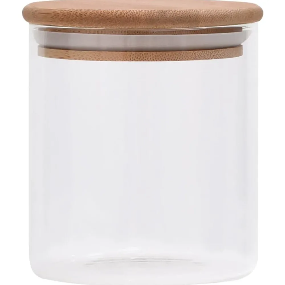 Opbergpotten met bamboe deksel 6 st 600 ml glas>vidaXL Sale