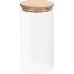 Opbergpotten met bamboe deksels 4 st 1200 ml glas>vidaXL Hot
