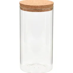 Opbergpotten met kurken deksel 6 st 1400 ml glas><noscript><img width=