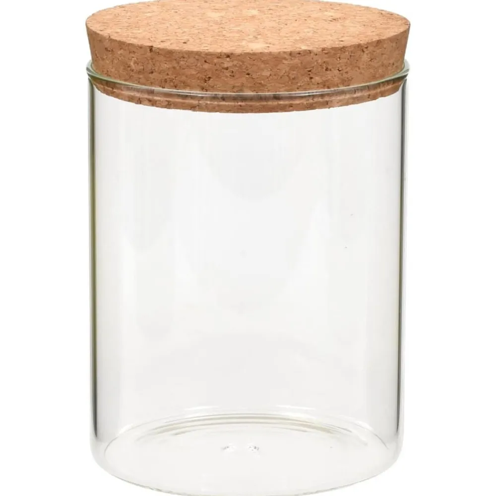 Keuken & Eetkamer*vidaXL Opbergpotten met kurken deksel 6 st 650 ml glas