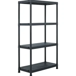 Opbergrek 100 kg 60x30x138 cm kunststof zwart>vidaXL Discount