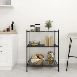 Industriële Opslag*vidaXL Opbergrek 3-laags 150 kg 60x35x76 cm Zwart