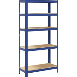 Industriële Opslag*vidaXL Opbergrek 5-laags staal & bewerkt hout Blauw