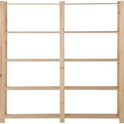 Industriële Opslag*vidaXL Opbergrek 5-laags 170x28,5x170 cm massief grenenhout Naturel