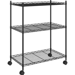 Industriële Opslag*vidaXL Opbergrek met wielen 3-laags 60x35x81 cm 150 kg Zwart
