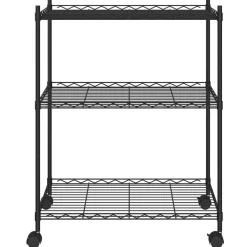 Industriële Opslag*vidaXL Opbergrek met wielen 3-laags 60x35x81 cm 150 kg Zwart