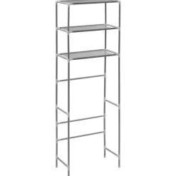 Badkameraccessoires*vidaXL Opbergrek voor boven toilet 3-laags 53x28x169 cm kleurig Zilver