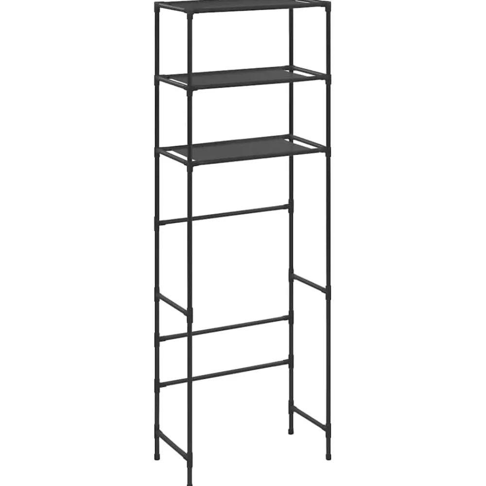 Badkameraccessoires*vidaXL Opbergrek voor boven toilet 3-laags 53x28x169 cm Zwart