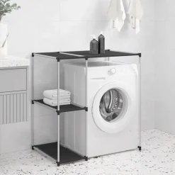 Badkameraccessoires*vidaXL Opbergrek voor boven wasmachine 87x55x90,5 cm ijzer Zwart