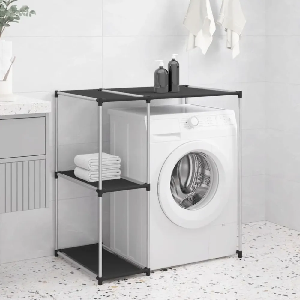 Badkameraccessoires*vidaXL Opbergrek voor boven wasmachine 87x55x90,5 cm ijzer Zwart