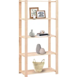 Industriële Opslag*vidaXL Opbergrekken 5-laags 2 st 80x38x170 cm grenenhout 250 kg