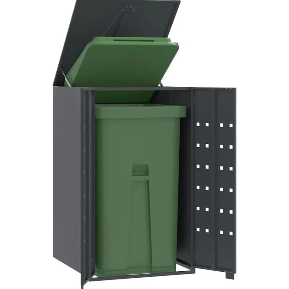 Opbergruimte voor enkele afvalbak 69x79x117 cm staal>vidaXL Clearance