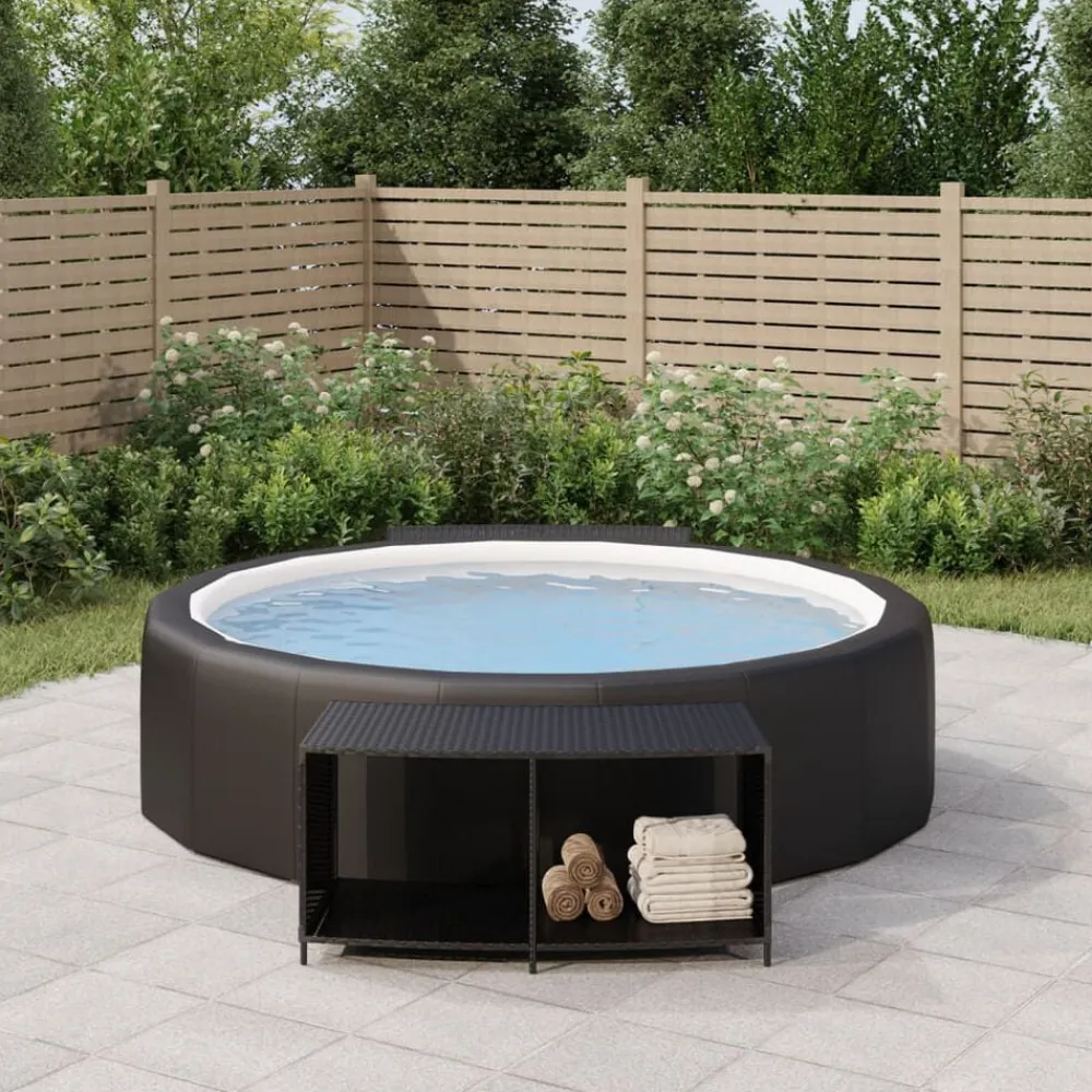 Zwembaden & Spa'S*vidaXL Opbergschappen 2 st poly rattan Zwart