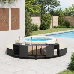 Opbergschappen voor hottub 2 st poly rattan><noscript><img width=
