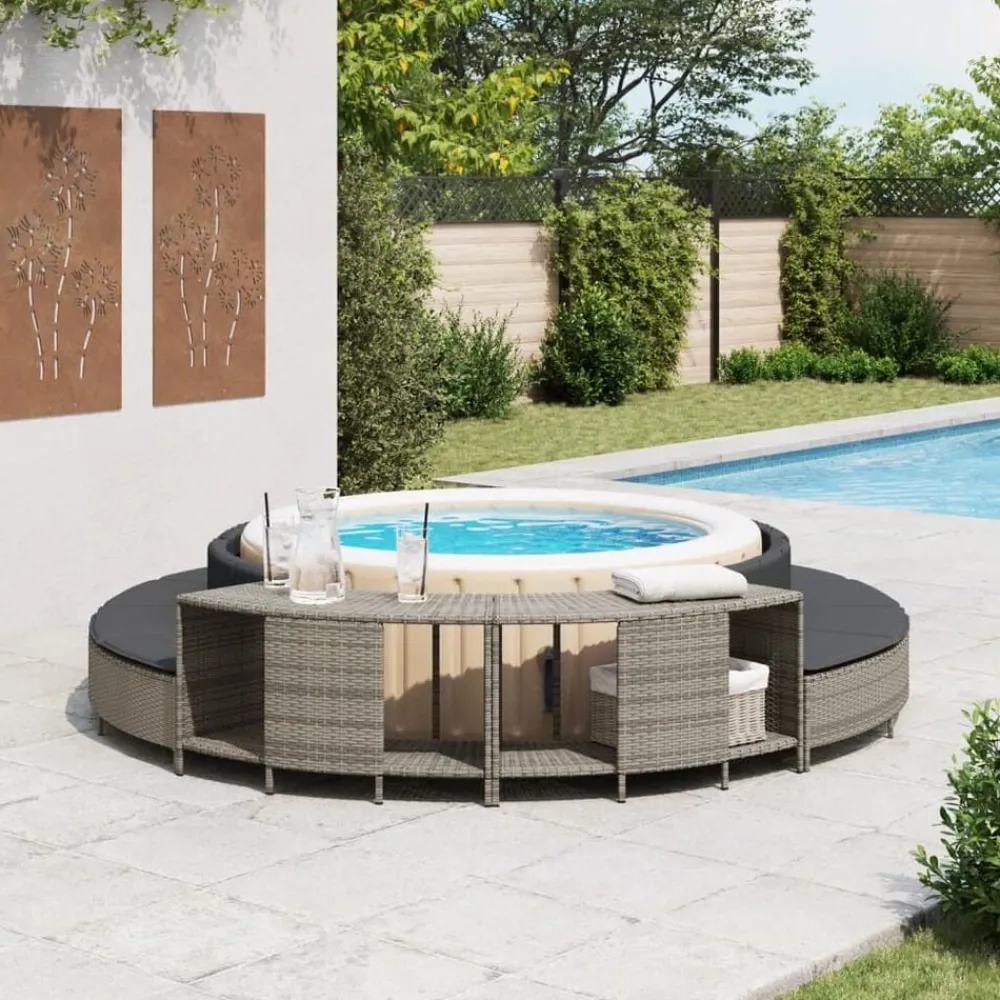 Opbergschappen voor hottub 2 st poly rattan>vidaXL Sale
