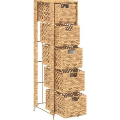 Opbergset met 5 manden 25,5x37x100 cm waterhyacint><noscript><img width=