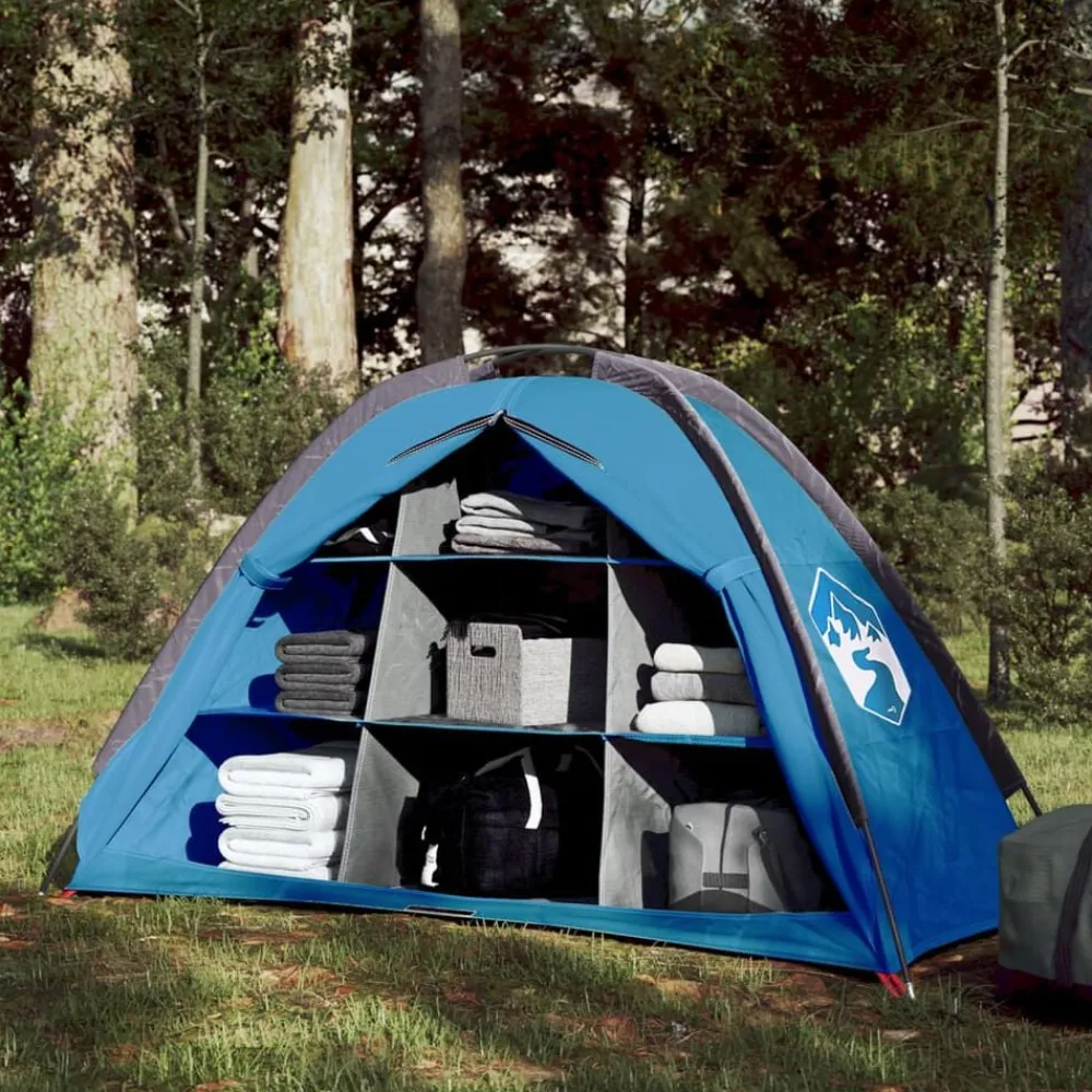 Buitensport*vidaXL Opbergtent 9 vakken waterdicht Blauw