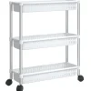 Huishoudelijke Benodigdheden*vidaXL Opbergtrolley 3 laags aluminium zilverkleurig en wit