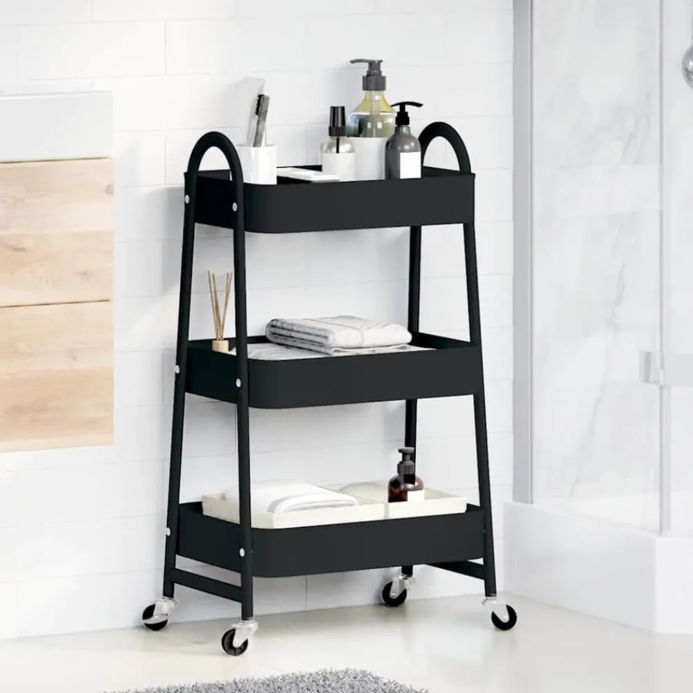 Opbergtrolley 3-laags 42x41,5x77 cm staal>vidaXL Hot