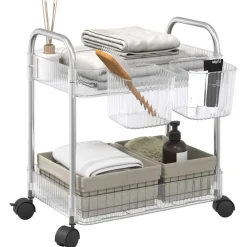 Gereedschap*vidaXL Opbergtrolley 2-laags 37x28x43,5 cm acryl transparant