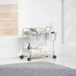 Gereedschap*vidaXL Opbergtrolley 2-laags 37x28x43,5 cm acryl transparant