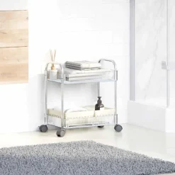 Gereedschap*vidaXL Opbergtrolley 2-laags 37x28x43,5 cm acryl transparant