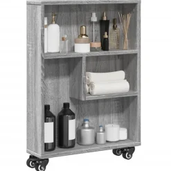 Opbergtrolley smal 48x13x68 cm bewerkt hout eiken>vidaXL Sale