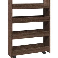 Trolleys*vidaXL Opbergtrolley smal 4-laags bewerkt hout ig bruin eikenkleur