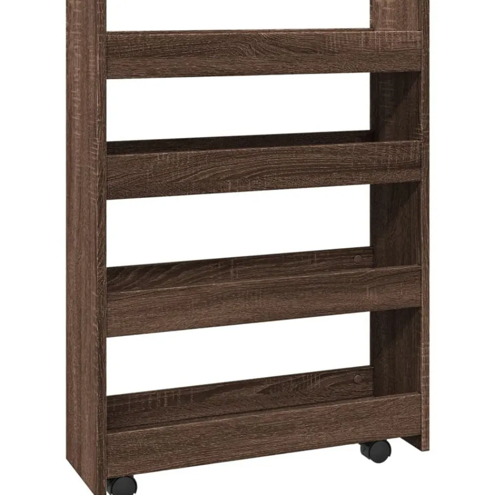 Trolleys*vidaXL Opbergtrolley smal 4-laags bewerkt hout ig bruin eikenkleur