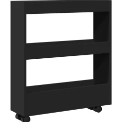 Opbergtrolley smal 3-laags bewerkt hout>vidaXL New