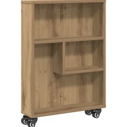 Opbergtrolley smal 48x13x68 cm bewerkt hout artisanaal eiken>vidaXL