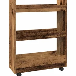 Opbergtrolley smal 3-laags bewerkt hout kleurig>vidaXL Online