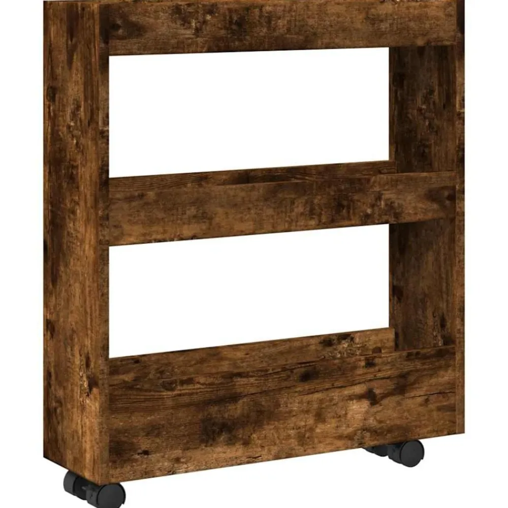 Opbergtrolley smal 3-laags bewerkt hout kleurig>vidaXL Best