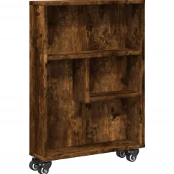 Opbergtrolley smal 48x13x68 cm bewerkt hout kleur>vidaXL Best
